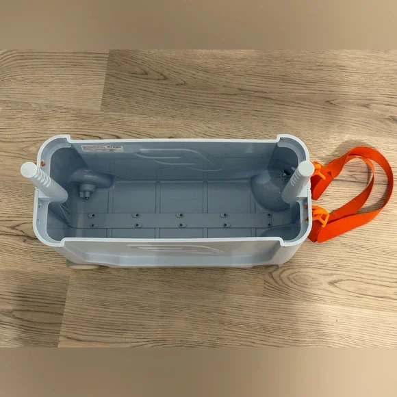 JetKids by Stokke BedBox Kid's Ride-On Suitcase Light Blue Clean W/bedding pad - Picture 9 of 11